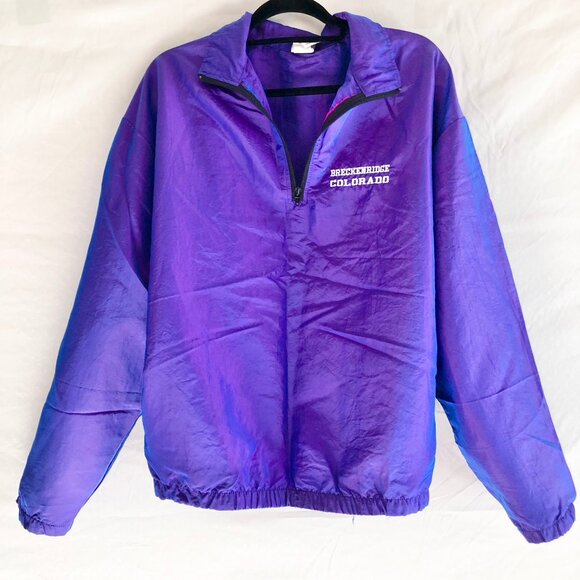 Vintage 90s Ocean East Breckenridge Windbreaker Purple Iridescent Pullover - Picture 1 of 9